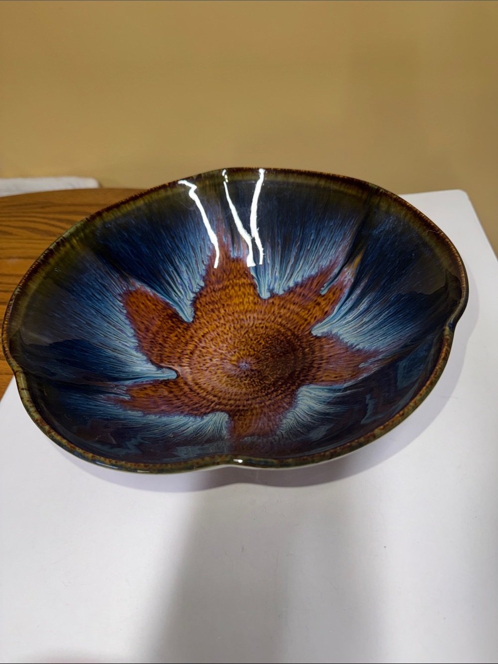 Bill Campbell art pottery bowl 11” diameter
